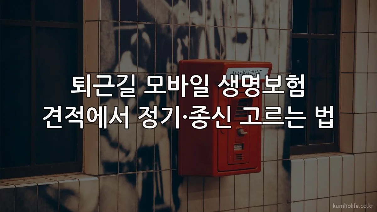 퇴근길 모바일 생명보험 견적에서 정기·종신 고르는 법