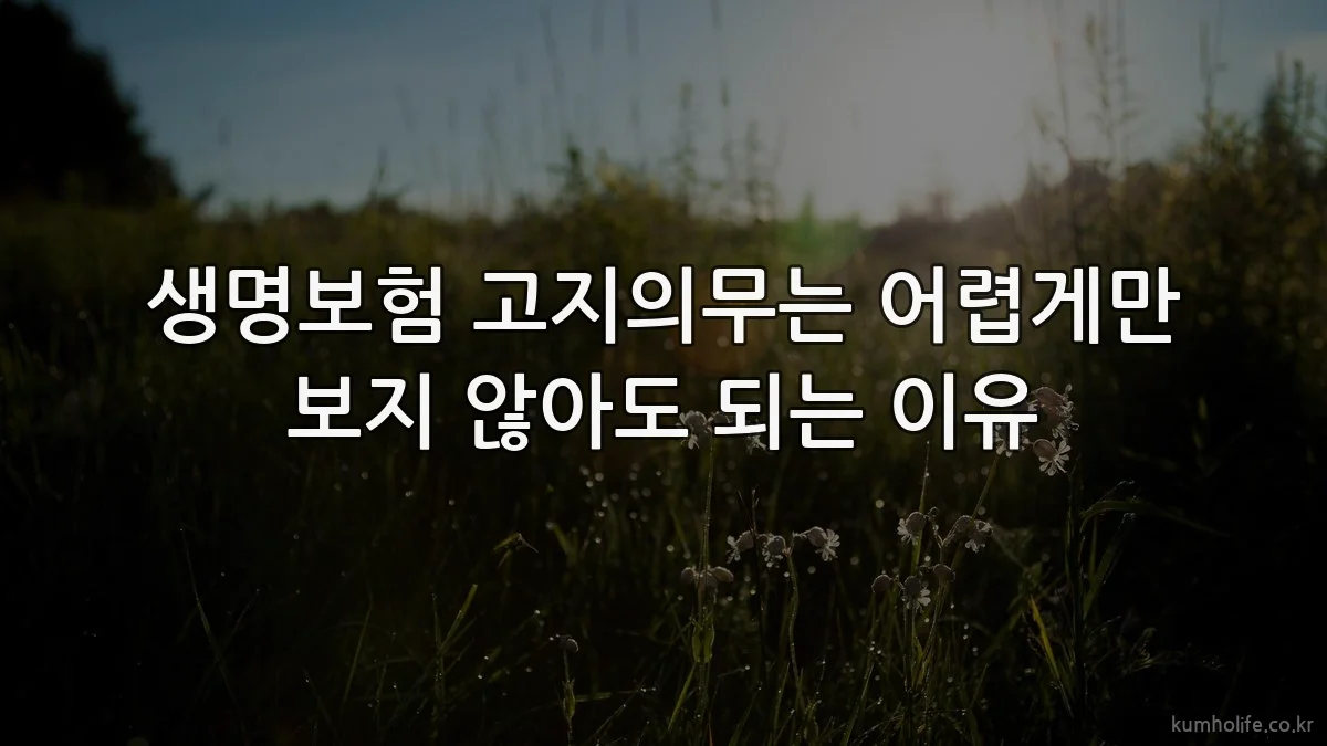 생명보험 고지의무는 어렵게만 보지 않아도 되는 이유