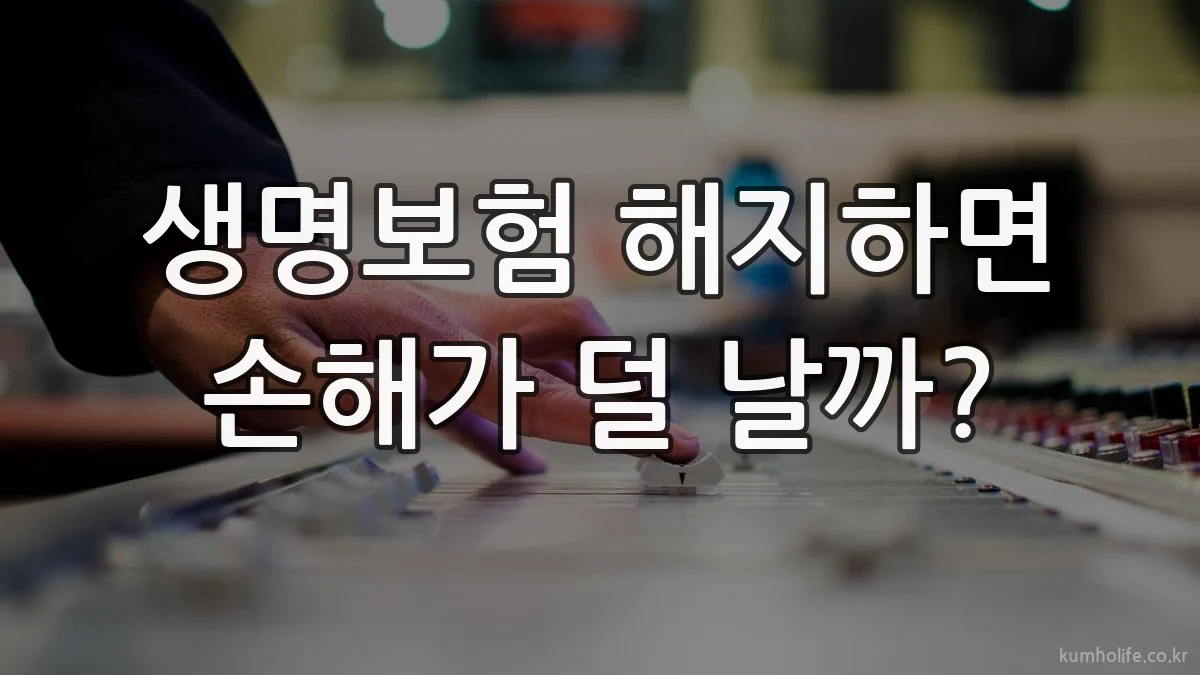 생명보험 해지하면 손해가 덜 날까?