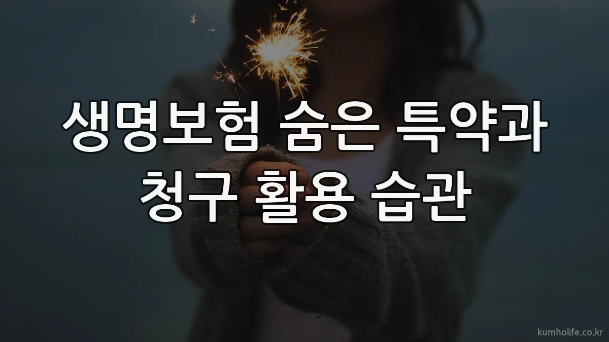 생명보험 숨은 특약과 청구 활용 습관