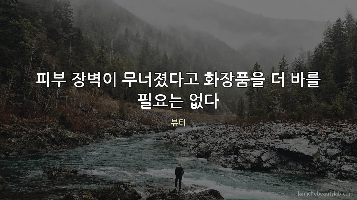피부 장벽이 무너졌다고 화장품을 더 바를 필요는 없다