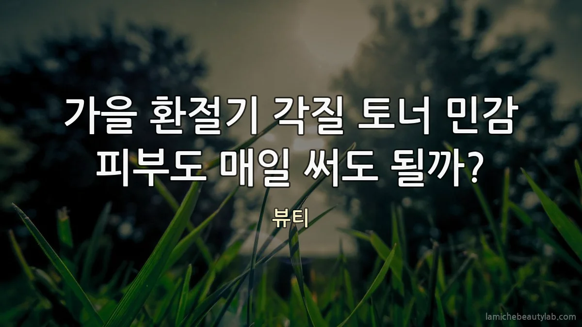 가을 환절기 각질 토너 민감 피부도 매일 써도 될까?
