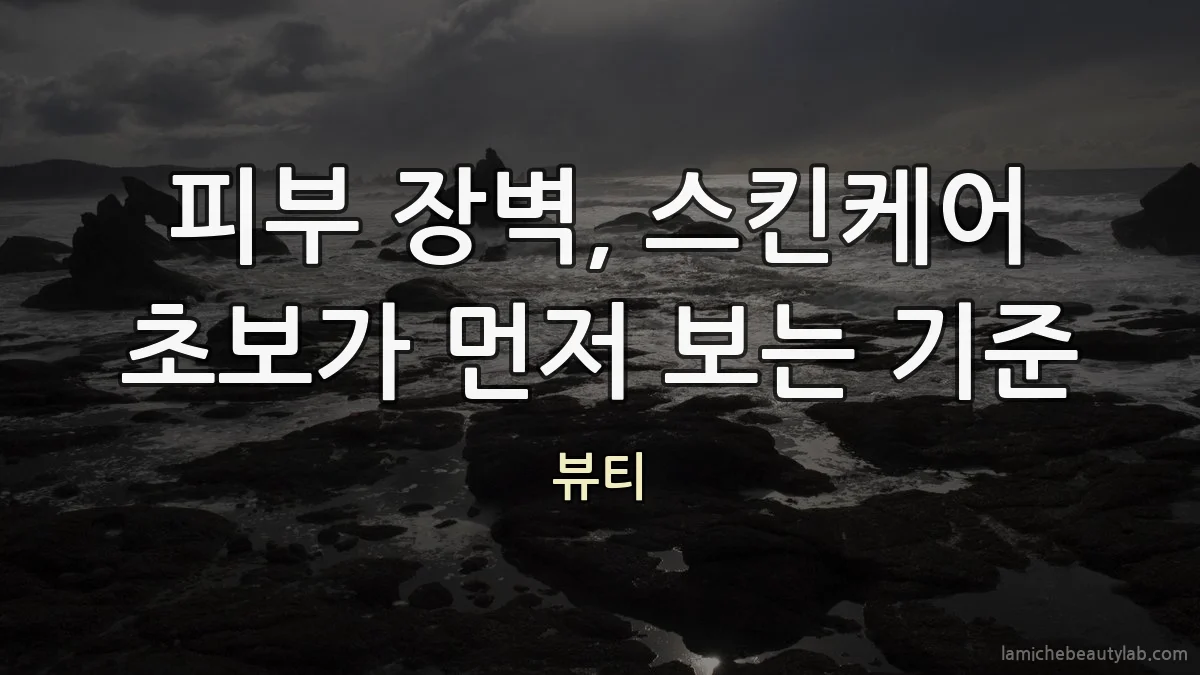 피부 장벽, 스킨케어 초보가 먼저 보는 기준