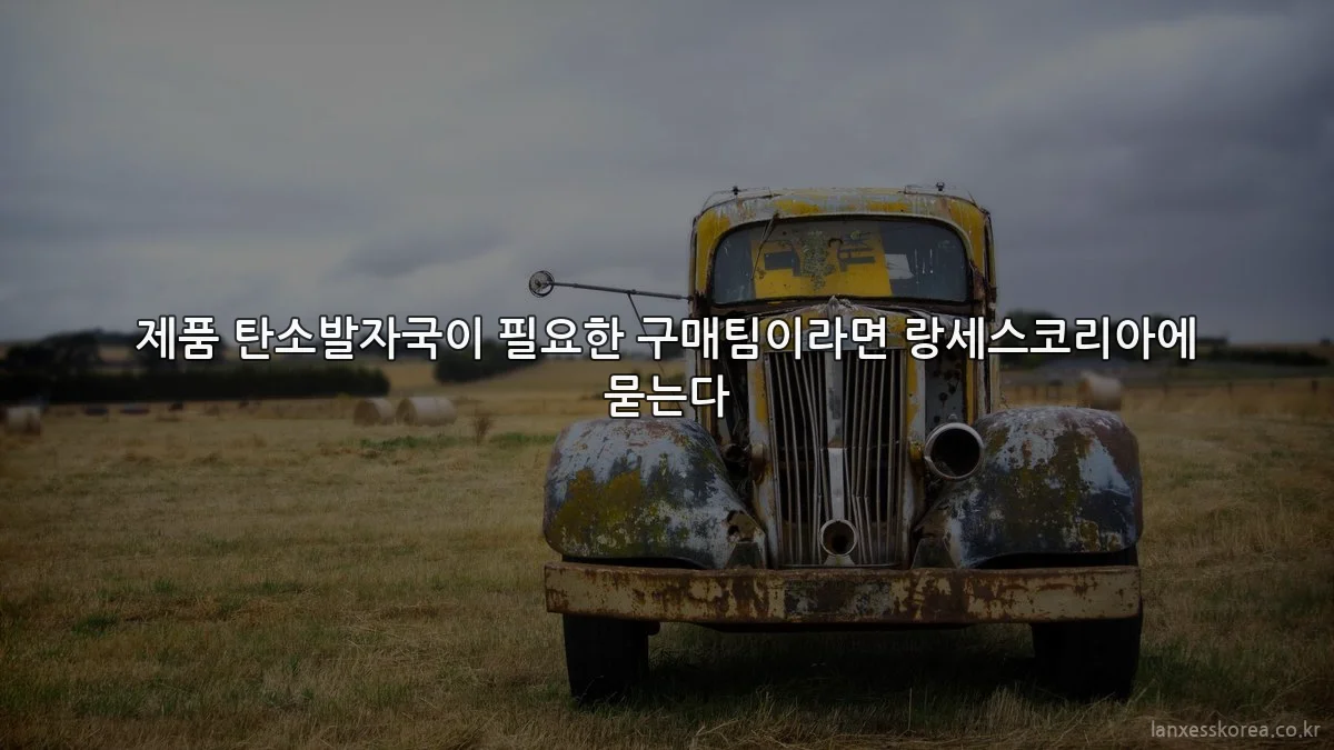 제품 탄소발자국이 필요한 구매팀이라면 랑세스코리아에 묻는다