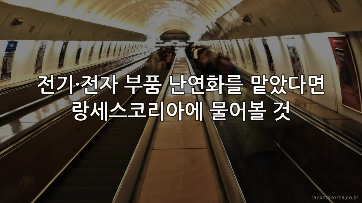 전기·전자 부품 난연화를 맡았다면 랑세스코리아에 물어볼 것