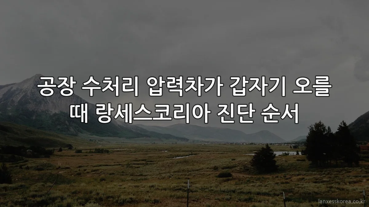 공장 수처리 압력차가 갑자기 오를 때 랑세스코리아 진단 순서