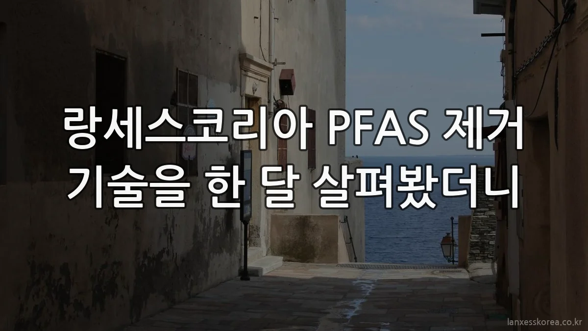 랑세스코리아 PFAS 제거 기술을 한 달 살펴봤더니