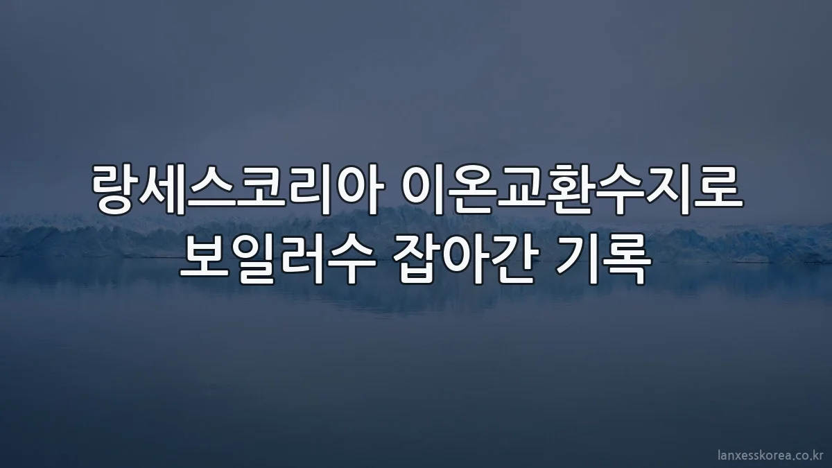 랑세스코리아 이온교환수지로 보일러수 잡아간 기록
