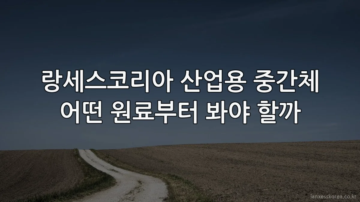랑세스코리아 산업용 중간체 어떤 원료부터 봐야 할까