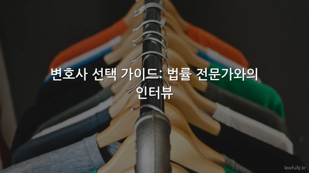 변호사 선택 가이드: 법률 전문가와의 인터뷰