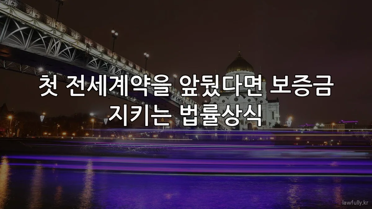 첫 전세계약을 앞뒀다면 보증금 지키는 법률상식