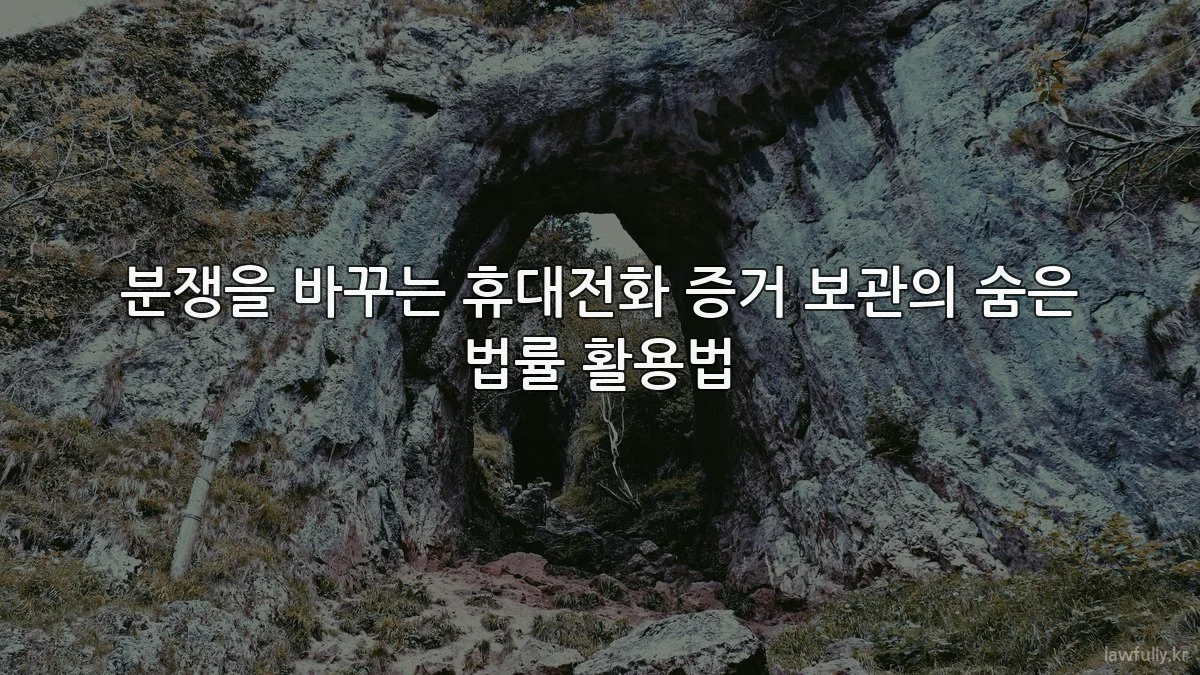 분쟁을 바꾸는 휴대전화 증거 보관의 숨은 법률 활용법