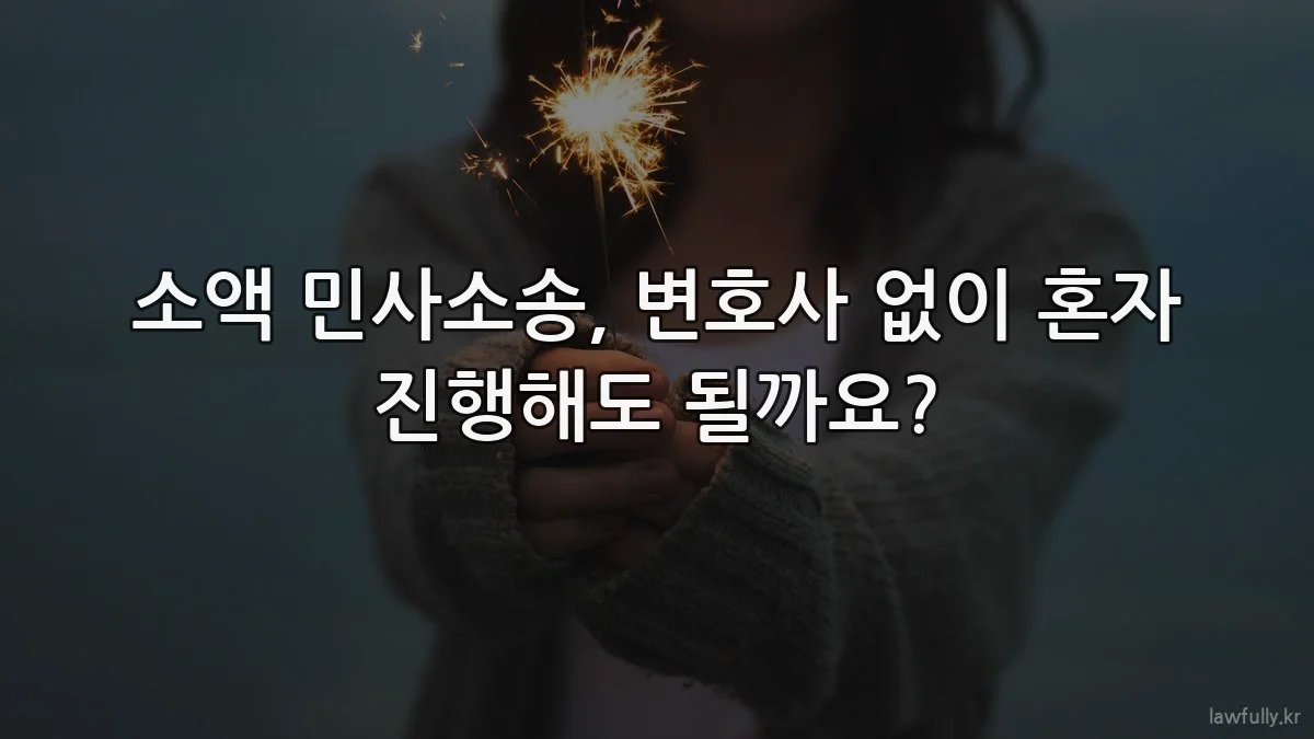소액 민사소송, 변호사 없이 혼자 진행해도 될까요?