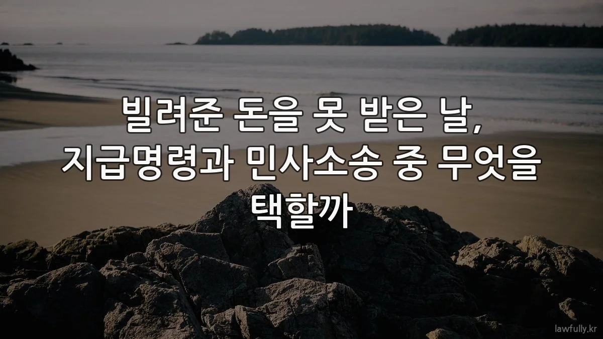 빌려준 돈을 못 받은 날, 지급명령과 민사소송 중 무엇을 택할까
