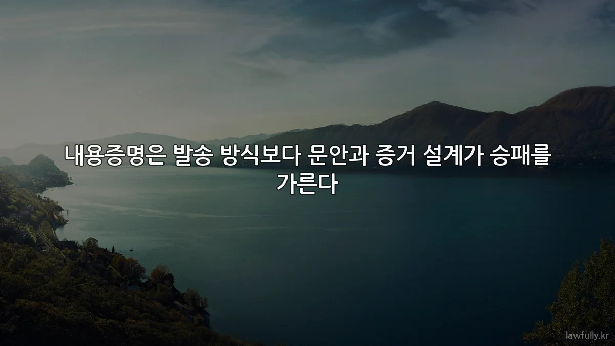 내용증명은 발송 방식보다 문안과 증거 설계가 승패를 가른다