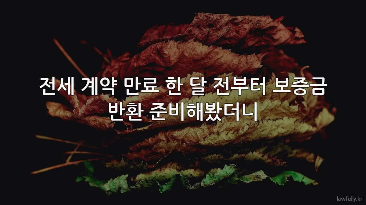 전세 계약 만료 한 달 전부터 보증금 반환 준비해봤더니