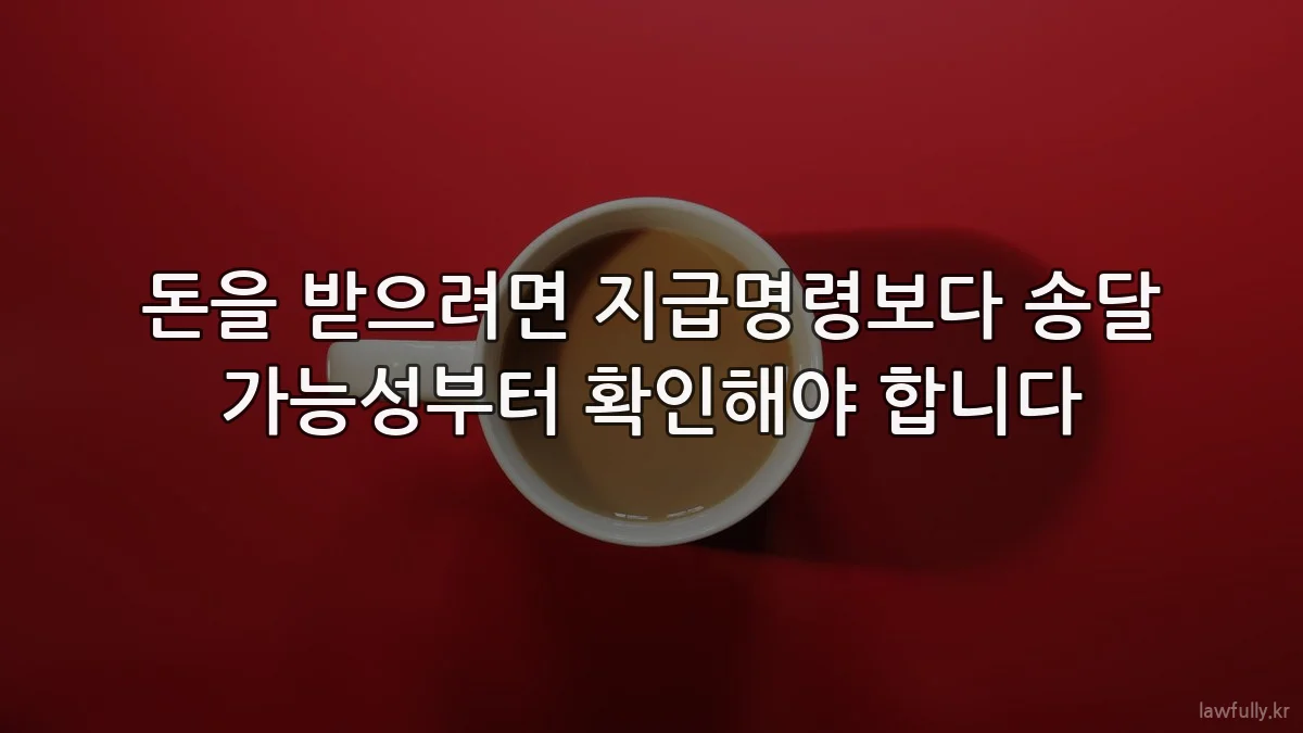 돈을 받으려면 지급명령보다 송달 가능성부터 확인해야 합니다