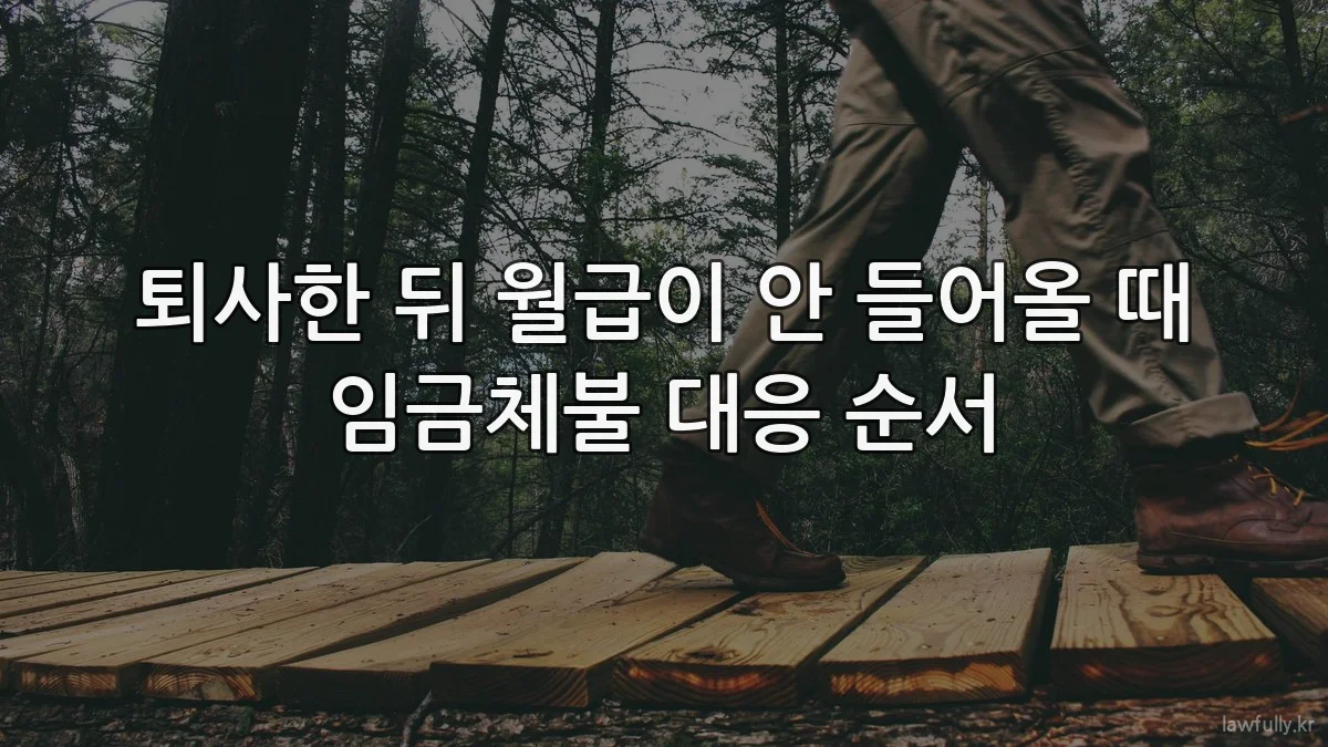 퇴사한 뒤 월급이 안 들어올 때 임금체불 대응 순서