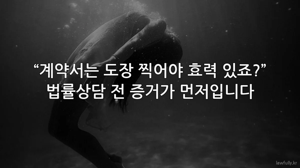“계약서는 도장 찍어야 효력 있죠?” 법률상담 전 증거가 먼저입니다