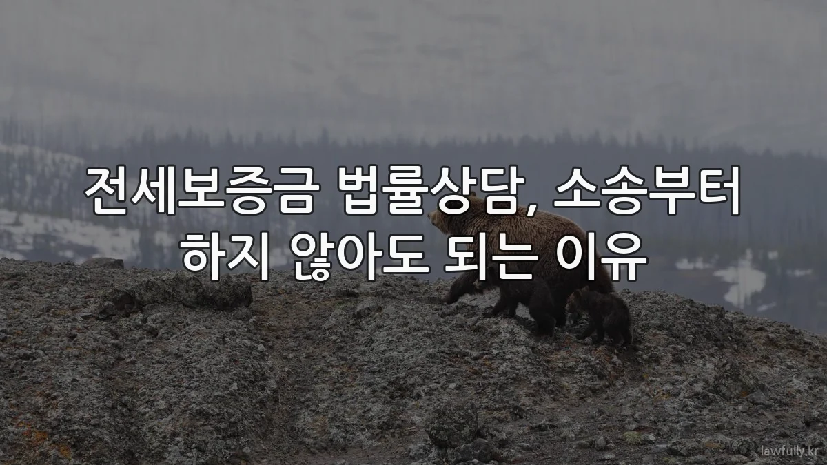 전세보증금 법률상담, 소송부터 하지 않아도 되는 이유