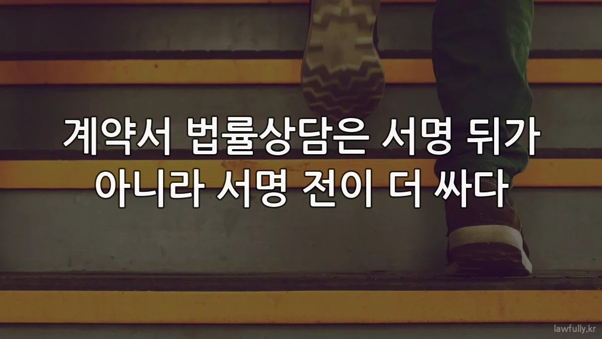 계약서 법률상담은 서명 뒤가 아니라 서명 전이 더 싸다