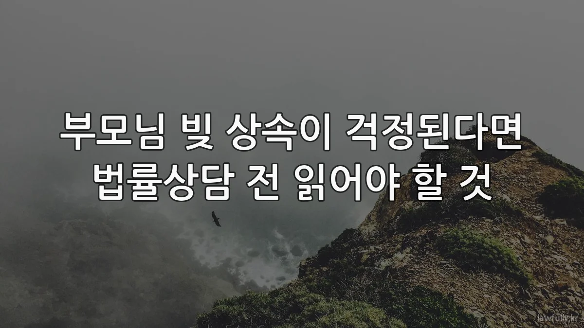 부모님 빚 상속이 걱정된다면 법률상담 전 읽어야 할 것