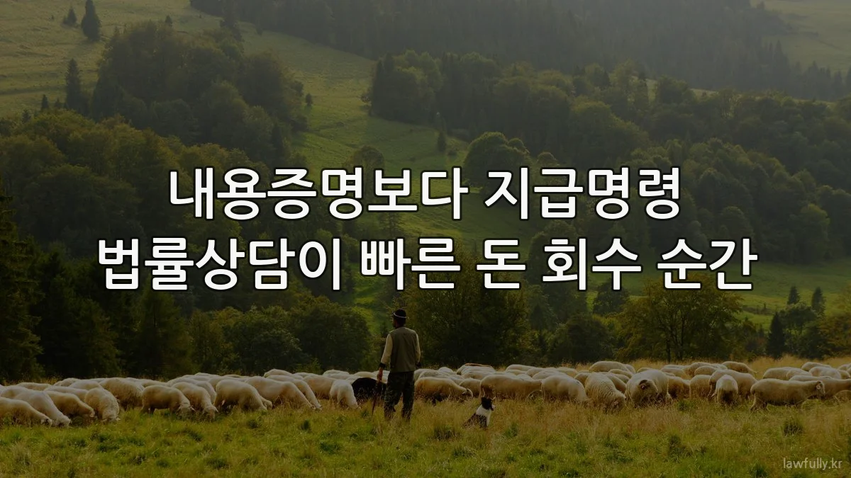 내용증명보다 지급명령 법률상담이 빠른 돈 회수 순간
