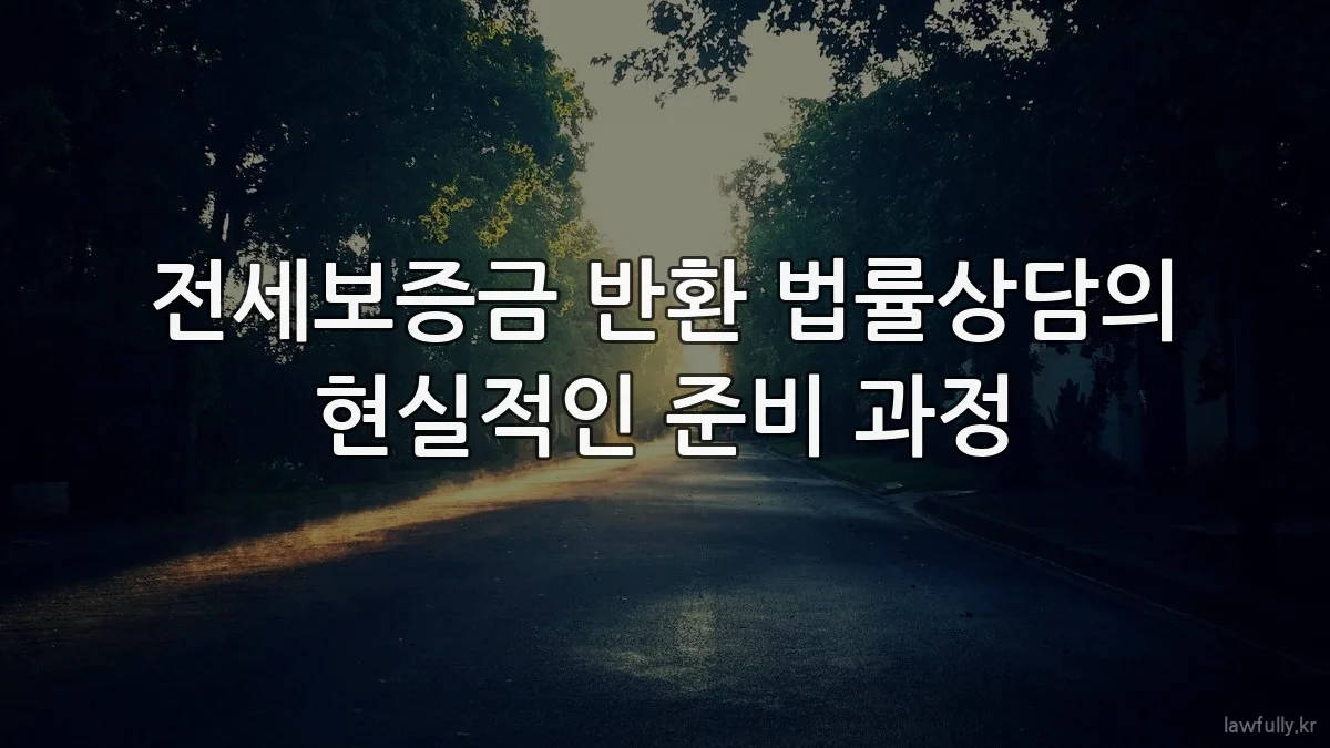 전세보증금 반환 법률상담의 현실적인 준비 과정