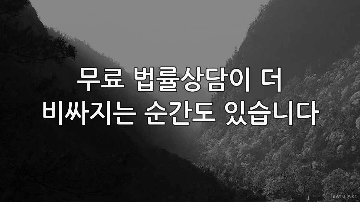 무료 법률상담이 더 비싸지는 순간도 있습니다