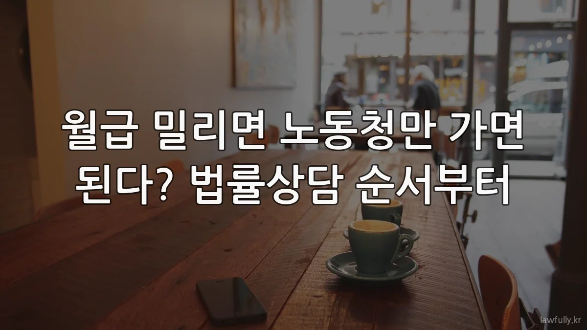 월급 밀리면 노동청만 가면 된다? 법률상담 순서부터