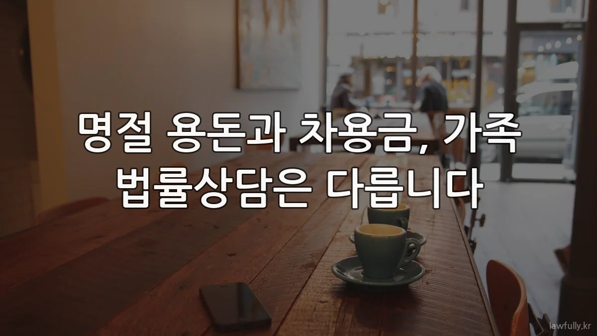 명절 용돈과 차용금, 가족 법률상담은 다릅니다