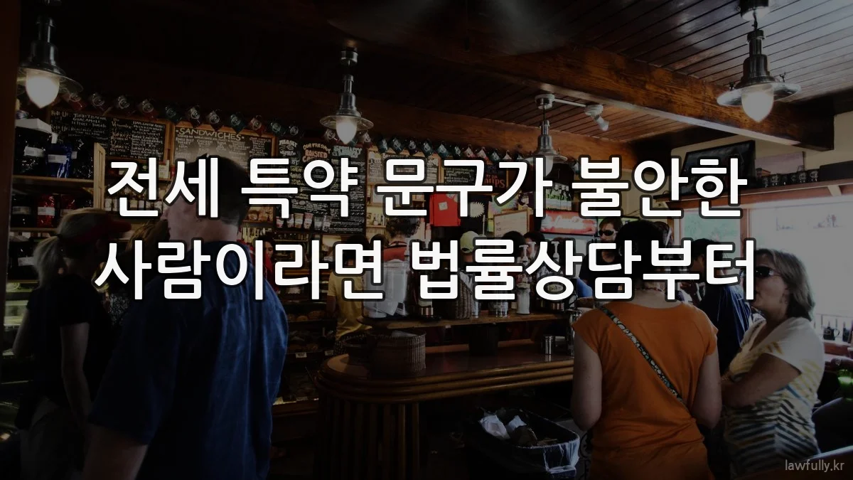 전세 특약 문구가 불안한 사람이라면 법률상담부터