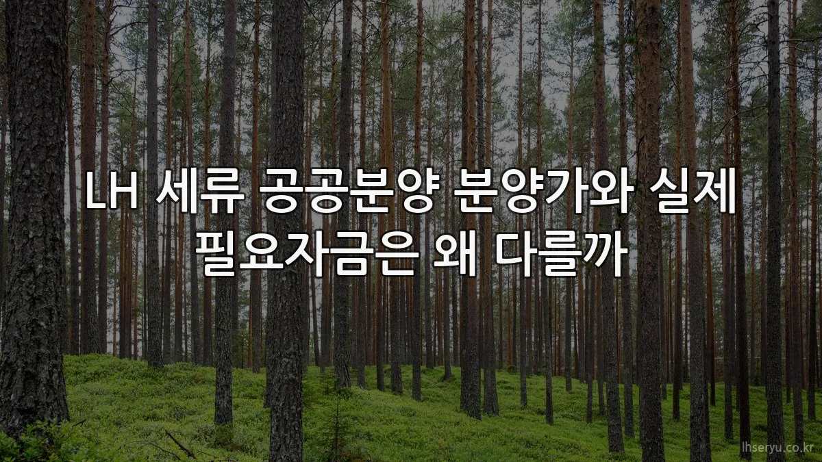 LH 세류 공공분양 분양가와 실제 필요자금은 왜 다를까