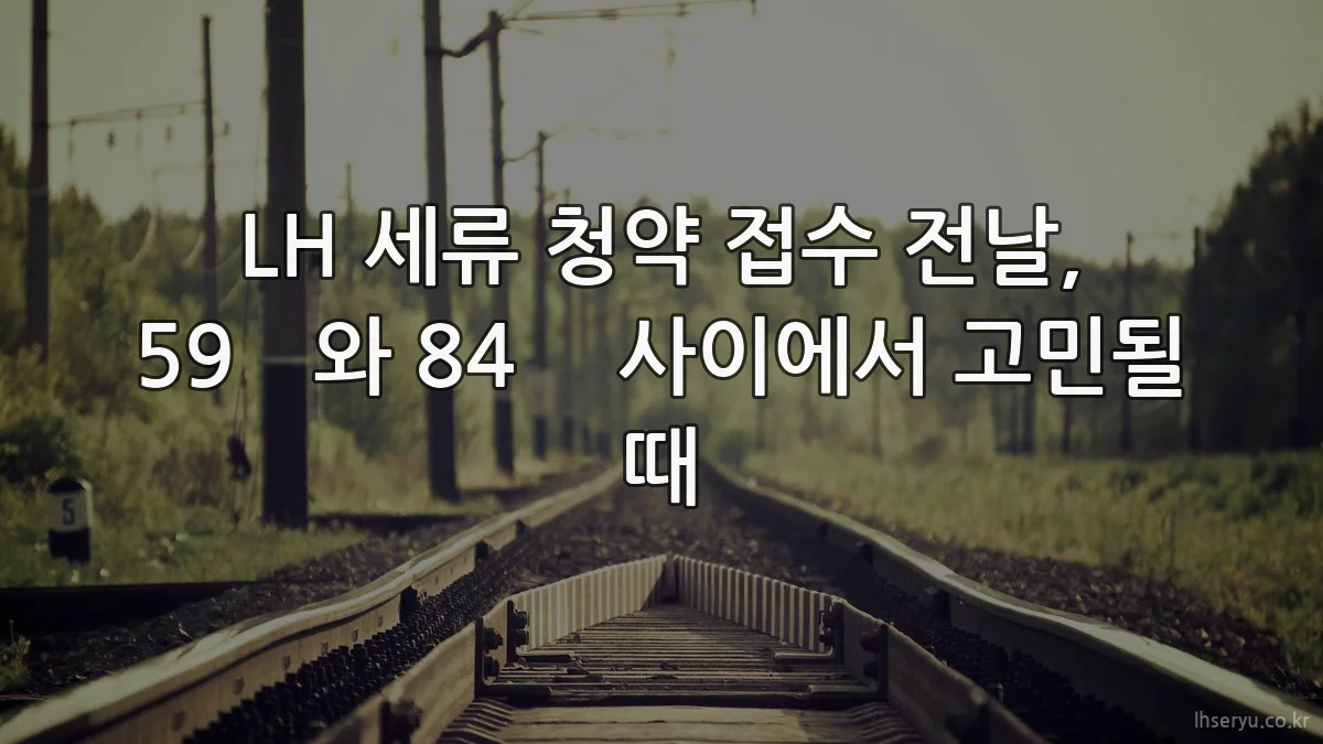 LH 세류 청약 접수 전날, 59㎡와 84㎡ 사이에서 고민될 때