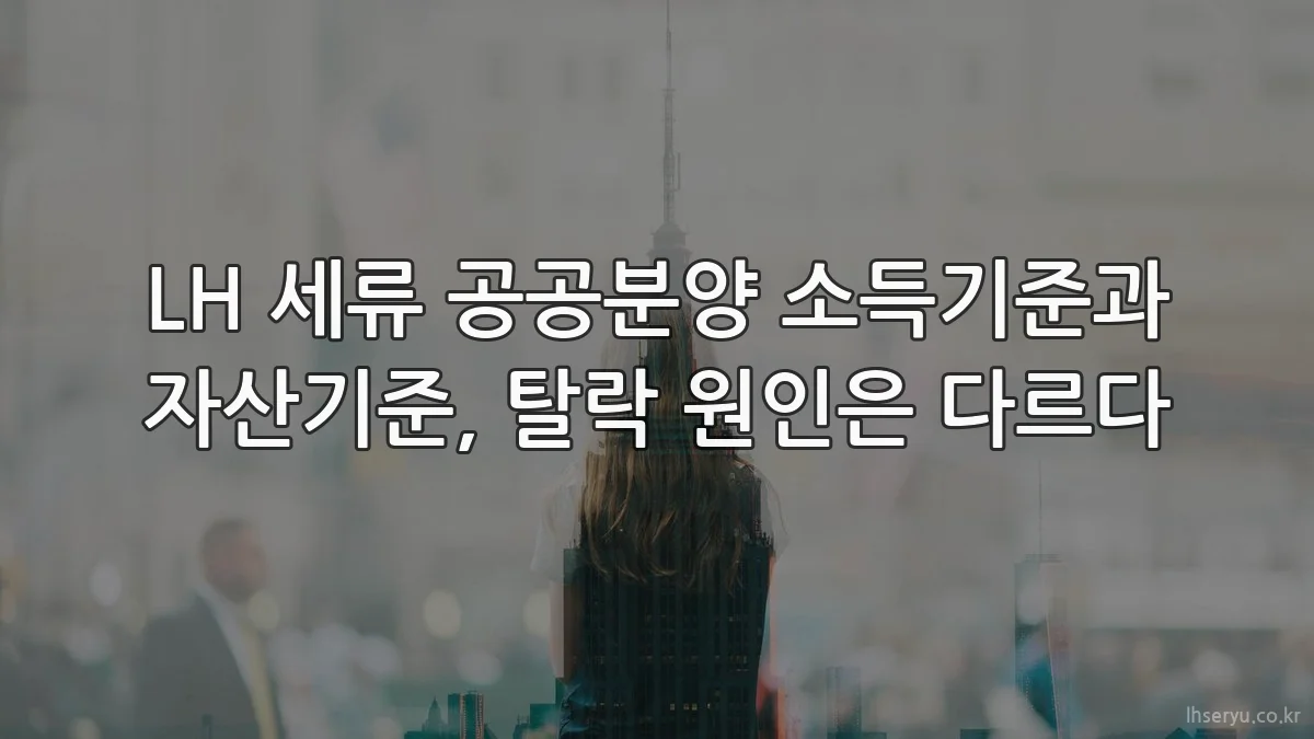 LH 세류 공공분양 소득기준과 자산기준, 탈락 원인은 다르다