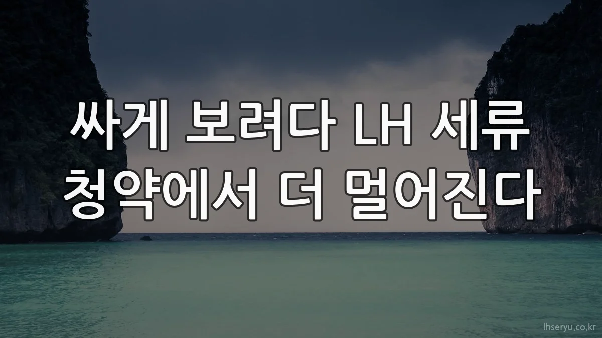 싸게 보려다 LH 세류 청약에서 더 멀어진다