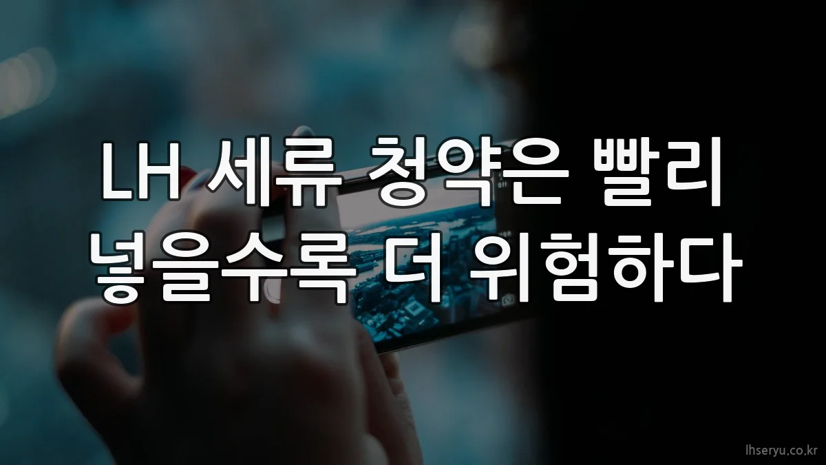 LH 세류 청약은 빨리 넣을수록 더 위험하다