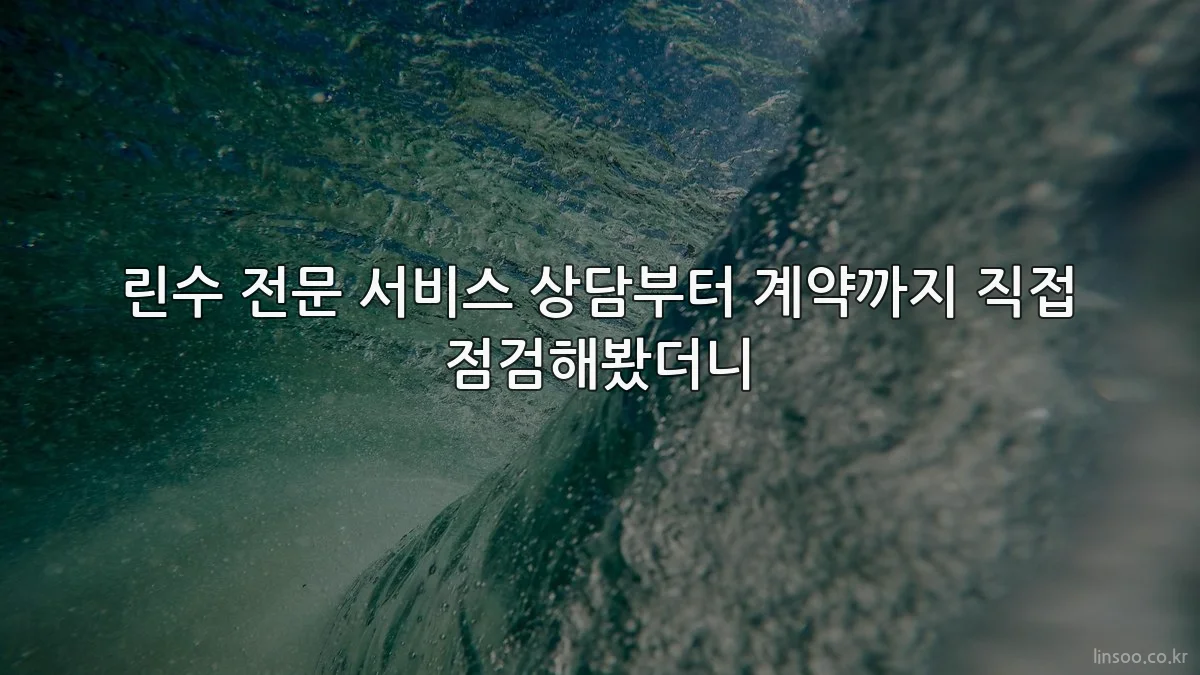린수 전문 서비스 상담부터 계약까지 직접 점검해봤더니