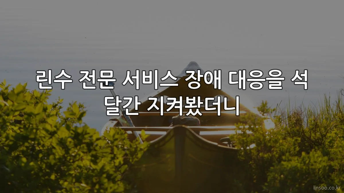 린수 전문 서비스 장애 대응을 석 달간 지켜봤더니