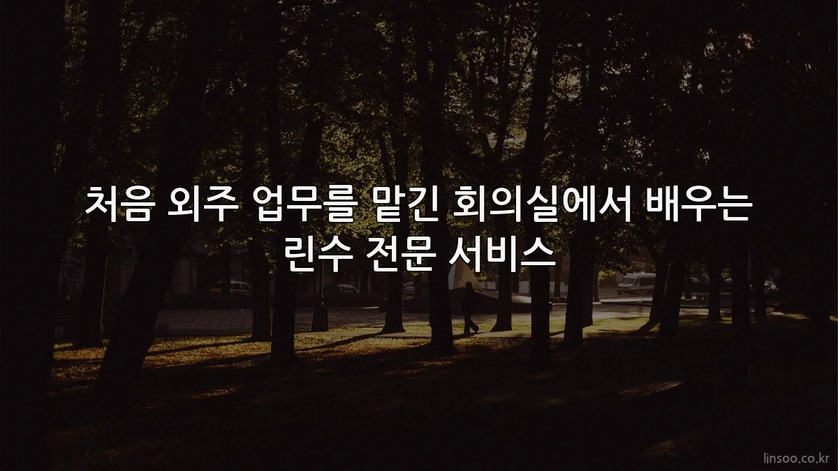 처음 외주 업무를 맡긴 회의실에서 배우는 린수 전문 서비스