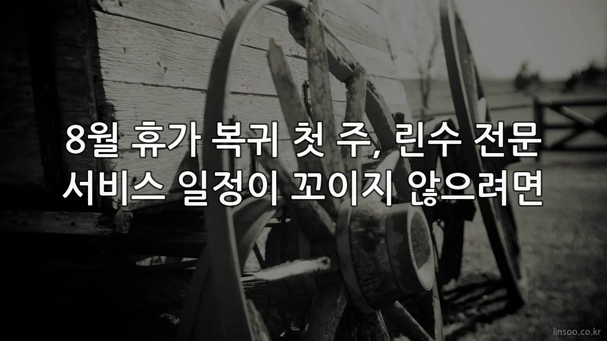 8월 휴가 복귀 첫 주, 린수 전문 서비스 일정이 꼬이지 않으려면