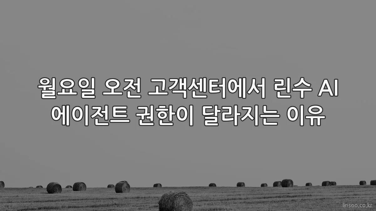 월요일 오전 고객센터에서 린수 AI 에이전트 권한이 달라지는 이유