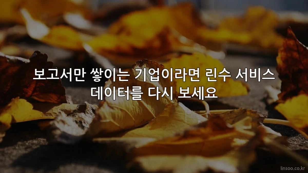 보고서만 쌓이는 기업이라면 린수 서비스 데이터를 다시 보세요