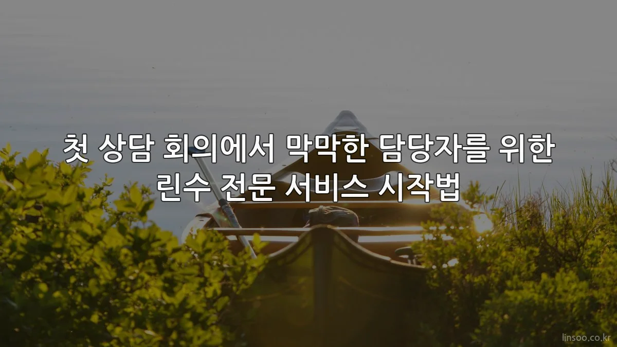 첫 상담 회의에서 막막한 담당자를 위한 린수 전문 서비스 시작법