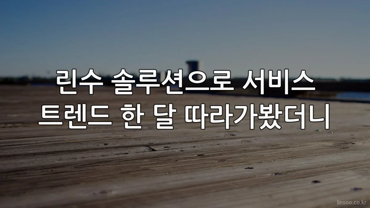 린수 솔루션으로 서비스 트렌드 한 달 따라가봤더니