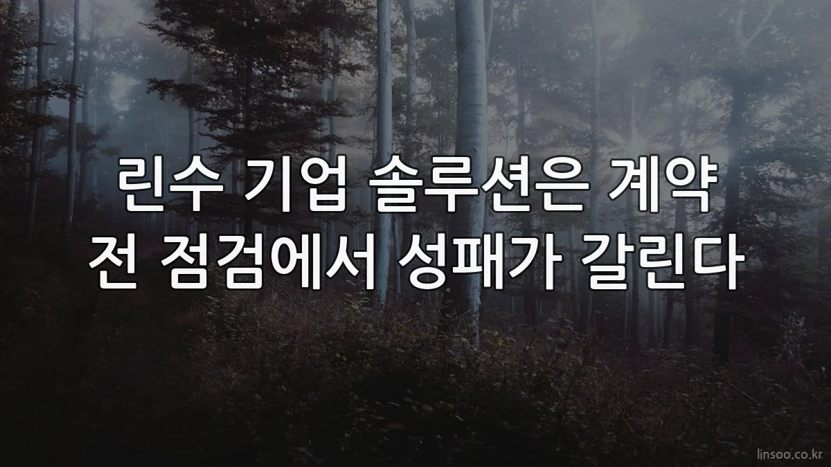 린수 기업 솔루션은 계약 전 점검에서 성패가 갈린다