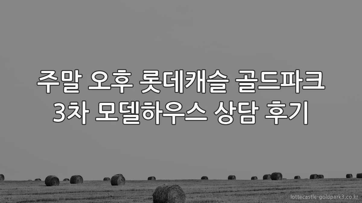 주말 오후 롯데캐슬 골드파크 3차 모델하우스 상담 후기