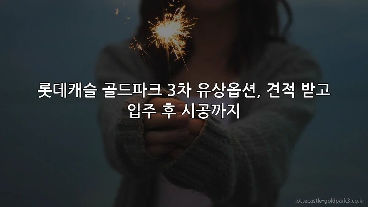 롯데캐슬 골드파크 3차 유상옵션, 견적 받고 입주 후 시공까지