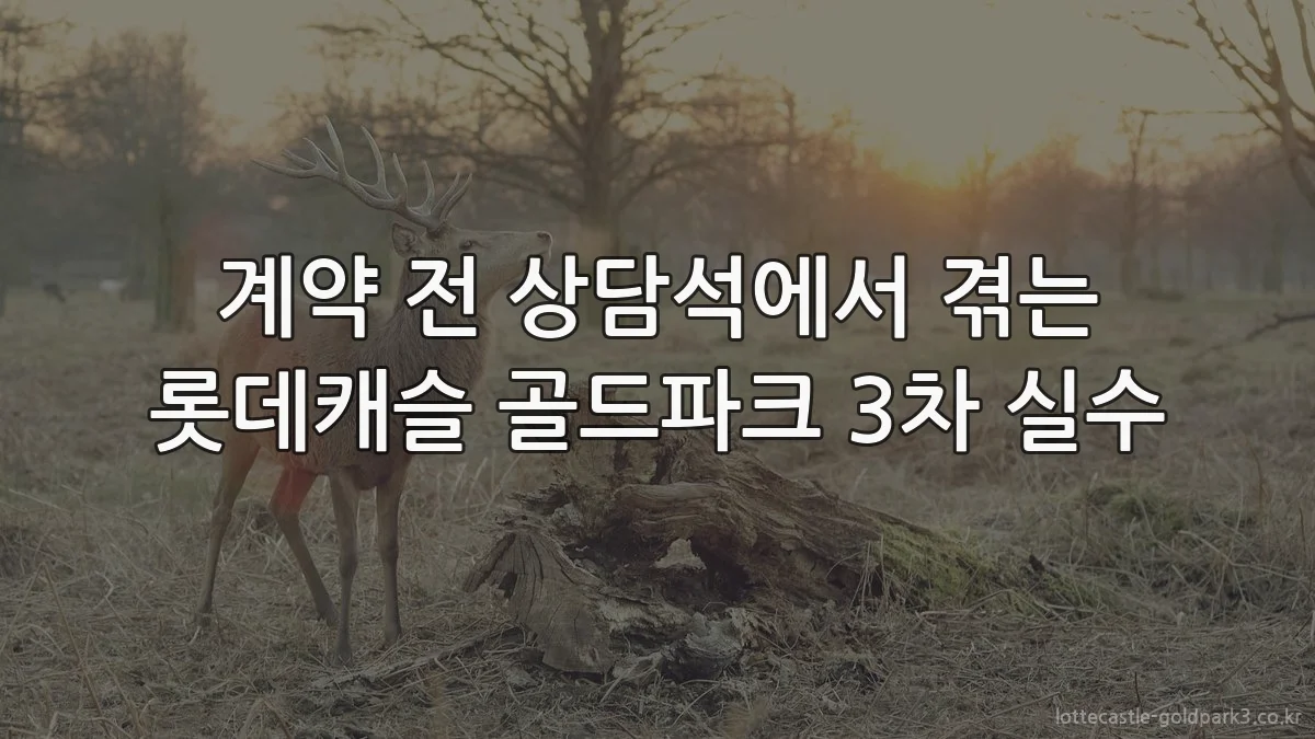 계약 전 상담석에서 겪는 롯데캐슬 골드파크 3차 실수