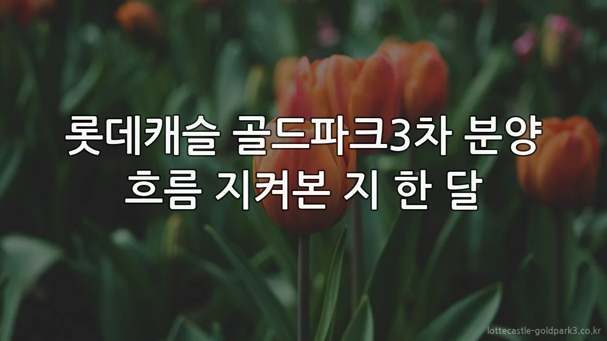 롯데캐슬 골드파크3차 분양 흐름 지켜본 지 한 달